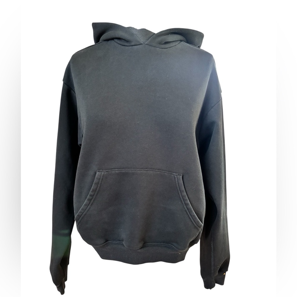 SKIMS Black Cotton Fleece Boxy Pullover Hoodie - Size S - Picture 2 of 8